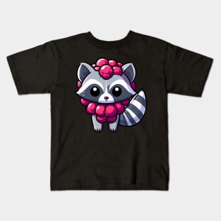 Berry Bandit: Raspberry Raccoon Adventures Kids T-Shirt